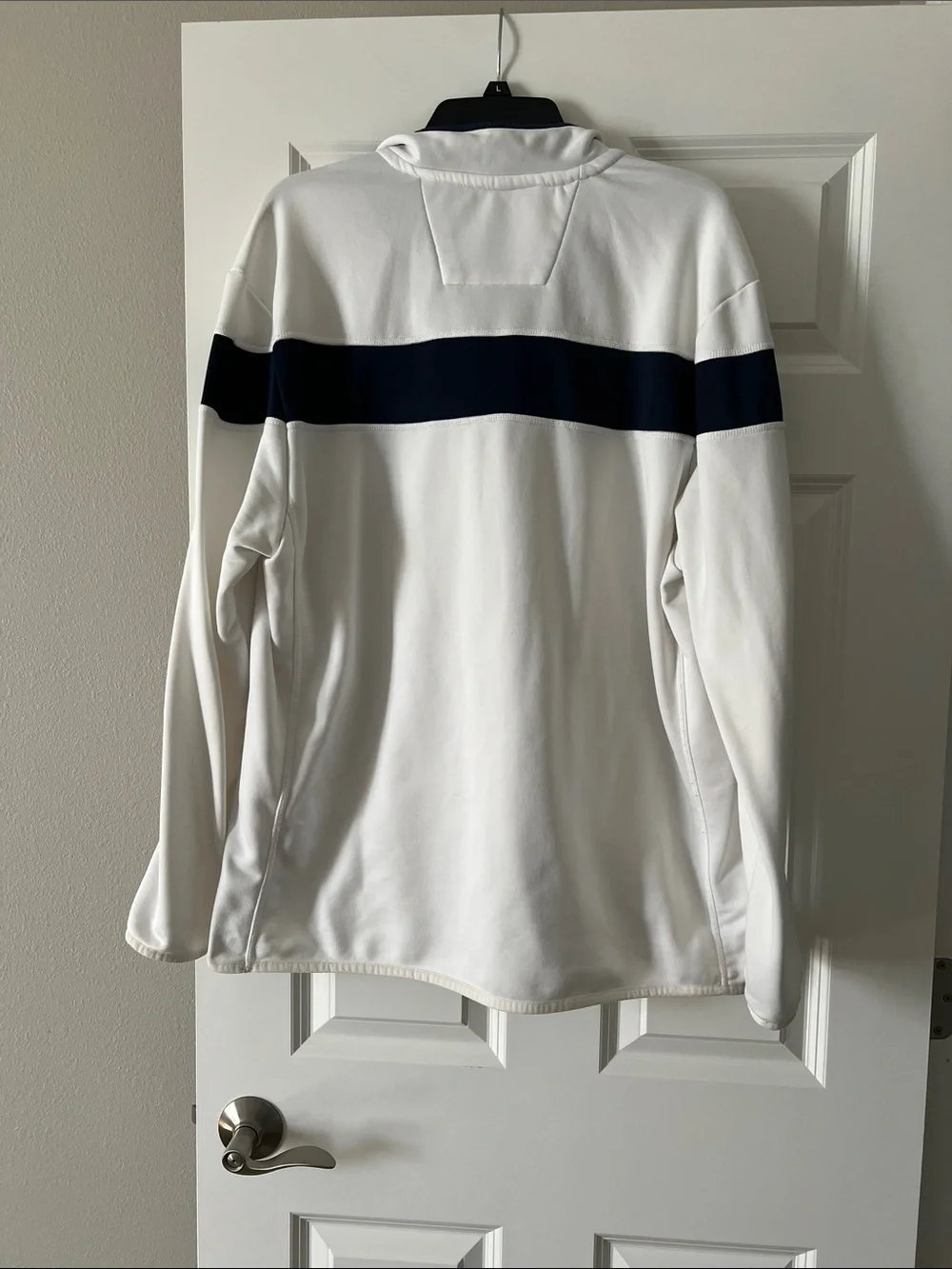 adidas White & Navy Michigan 1/4-Zip Pullover